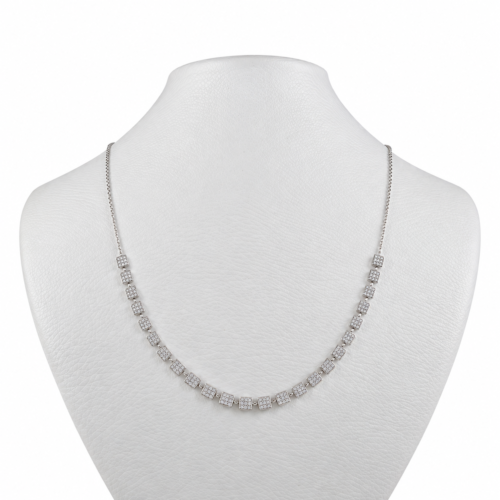 18K White Gold and Diamond Necklace