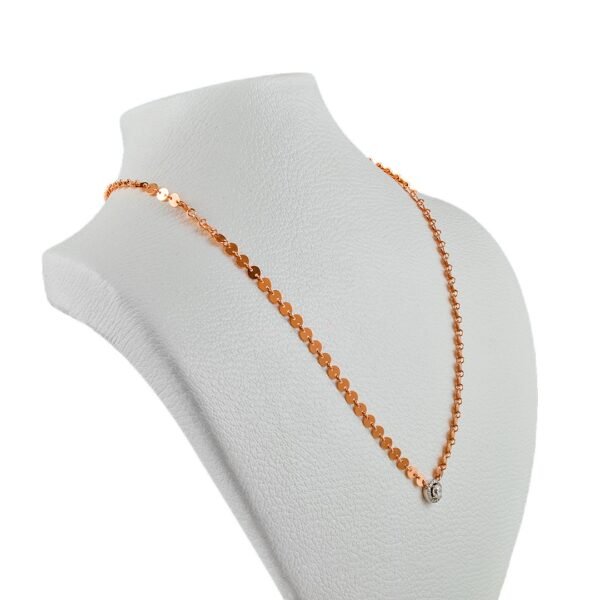 Elegant 18k Rose and White Gold Diamond Necklace - Image 2