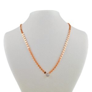Elegant 18k Rose and White Gold Diamond Necklace