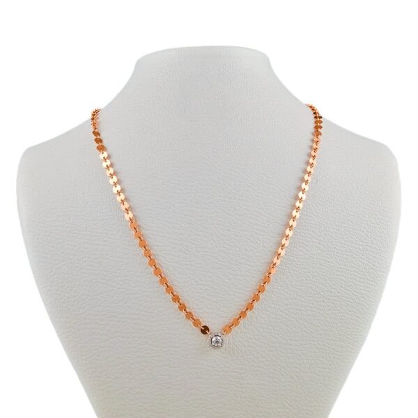 Elegant 18k Rose and White Gold Diamond Necklace