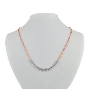 18k Rose and White Gold Diamond Necklace