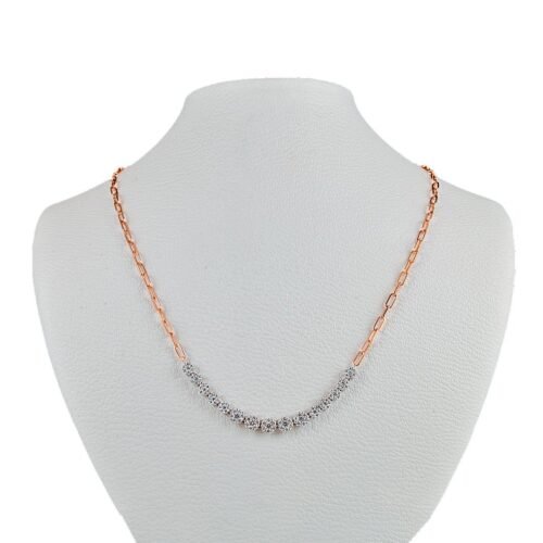 18k Rose and White Gold Diamond Necklace