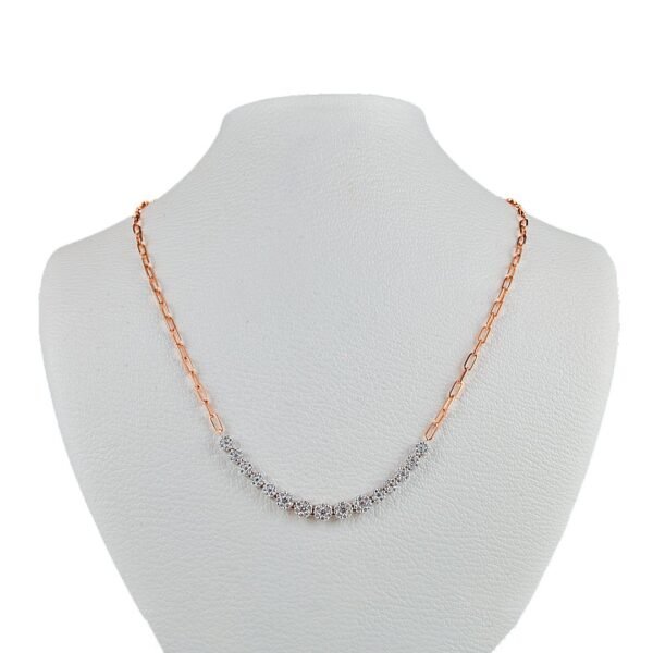 18k Rose and White Gold Diamond Necklace