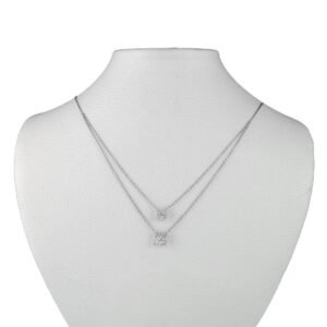 Celeste Whisper Diamond Necklace in 18K White Gold