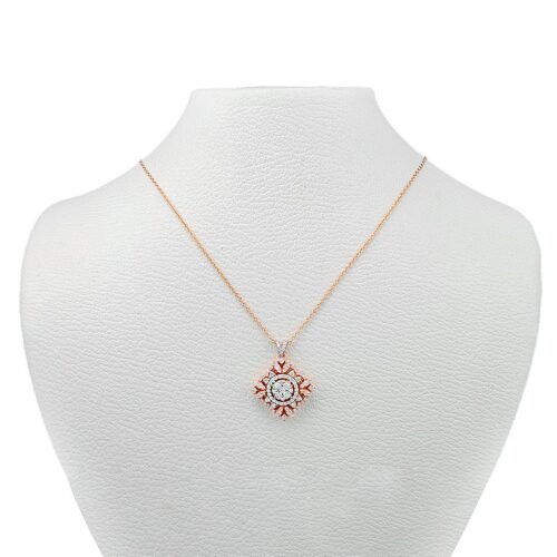 Two-Tone Rose & White Gold Diamond Necklace 18K