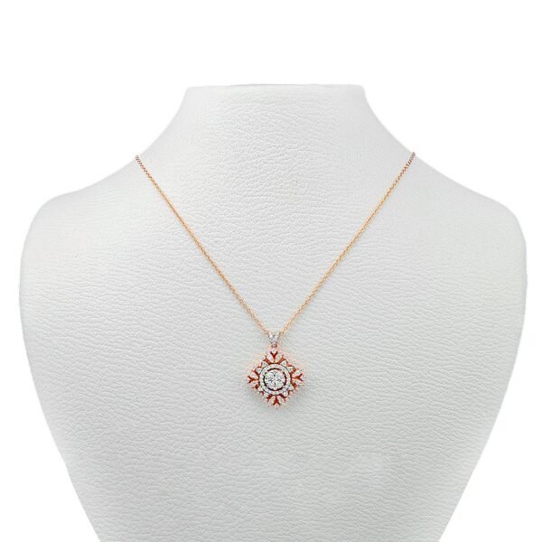 Two-Tone Rose & White Gold Diamond Necklace 18K