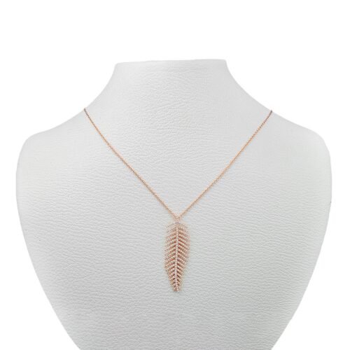18K Rose Gold Diamond Necklace with VS1-G Diamonds