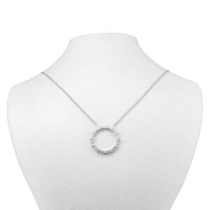 18K White Gold Graduated Diamond Necklace with 24 VS1-G Diamonds