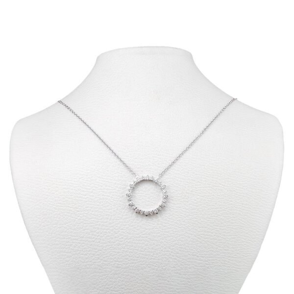 18K White Gold Graduated Diamond Necklace with 24 VS1-G Diamonds
