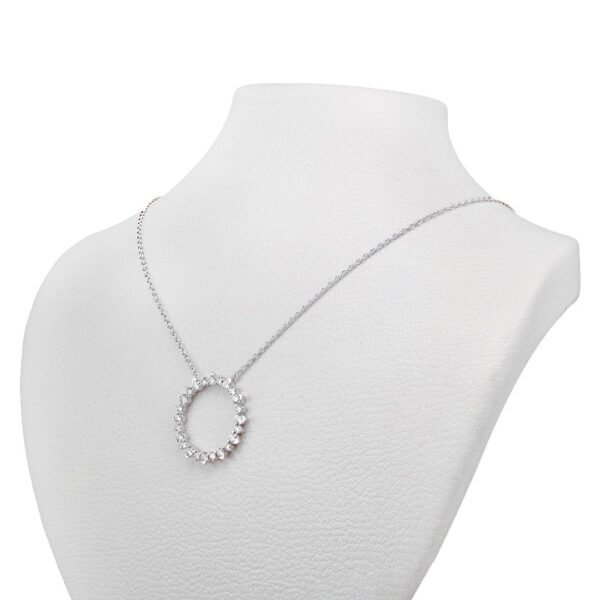 18K White Gold Graduated Diamond Necklace with 24 VS1-G Diamonds - Image 3
