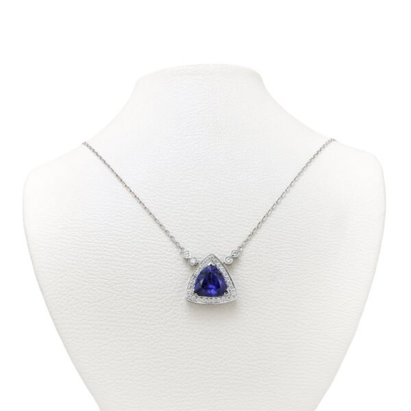 18K White Gold Tanzanite and Diamond Necklace