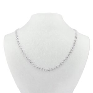 White Gold Diamond Necklace with 78 Stones