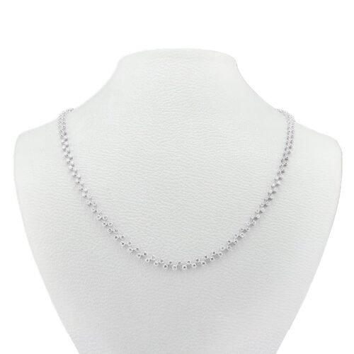 White Gold Diamond Necklace with 78 Stones