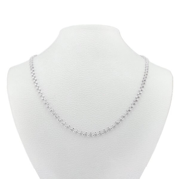 White Gold Diamond Necklace with 78 Stones
