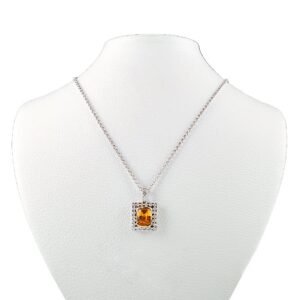 Elegant 18K Gold, Diamond, and Yellow Sapphire Pendant