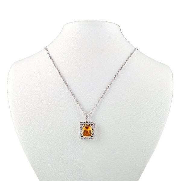 Elegant 18K Gold, Diamond, and Yellow Sapphire Pendant