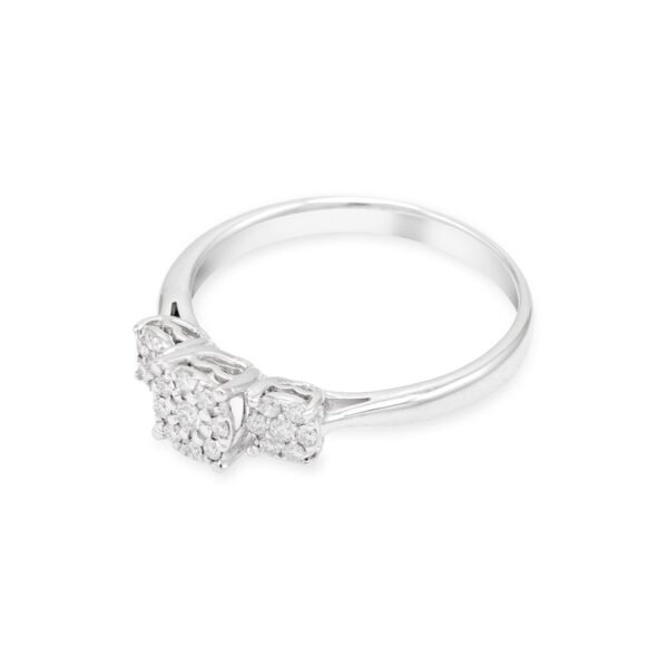 White Gold Solitaire Ring with 23 Diamonds - Image 3