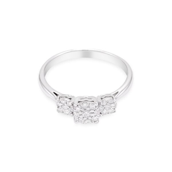 White Gold Solitaire Ring with 23 Diamonds - Image 2