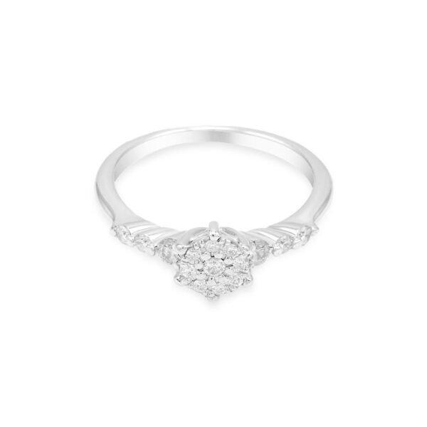 Subtle Brilliance: 18K White Gold Diamond Solitaire Ring - Image 2