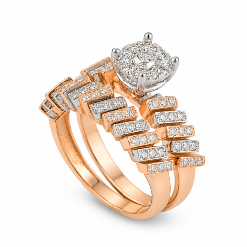 rose white gold diamond solitaire set