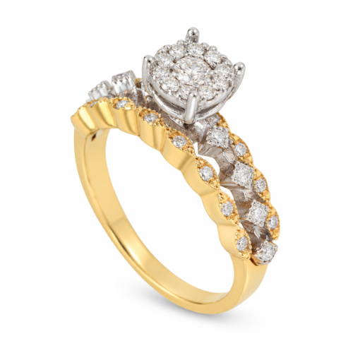 Yellow & White Gold Diamond Solitaire Ring