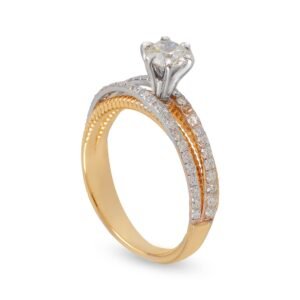 18k Yellow and White Gold Solitaire Ring