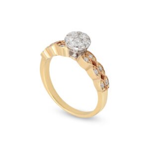 White and Yellow Gold Diamond Solitaire Ring