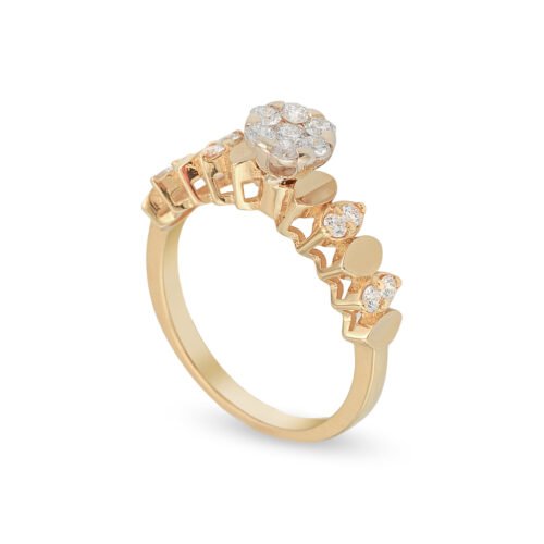 White and Yellow Gold Diamond Solitaire Ring
