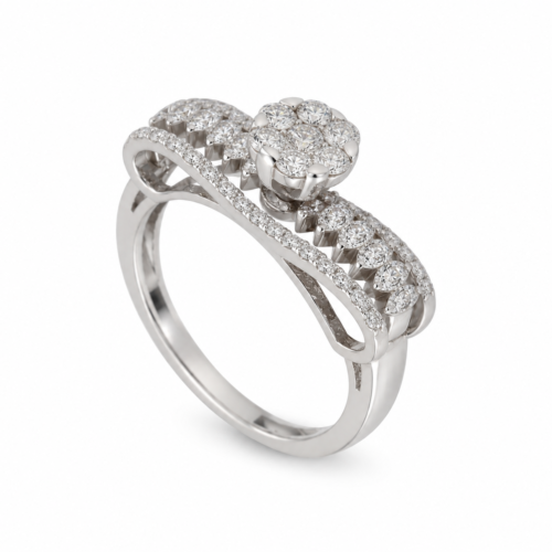 18K White Gold Diamond Solitaire Ring