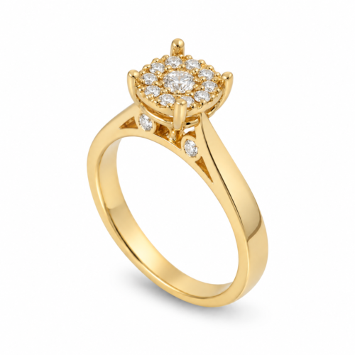 18K Yellow Gold Solitaire Ring