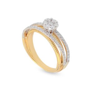 Yellow & White Gold and Diamond Solitaire Ring