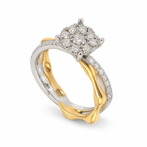Rose & White Gold Diamond Solitaire