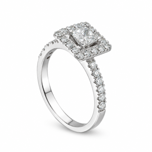 18k White Gold Princess-Cut Diamond Ring