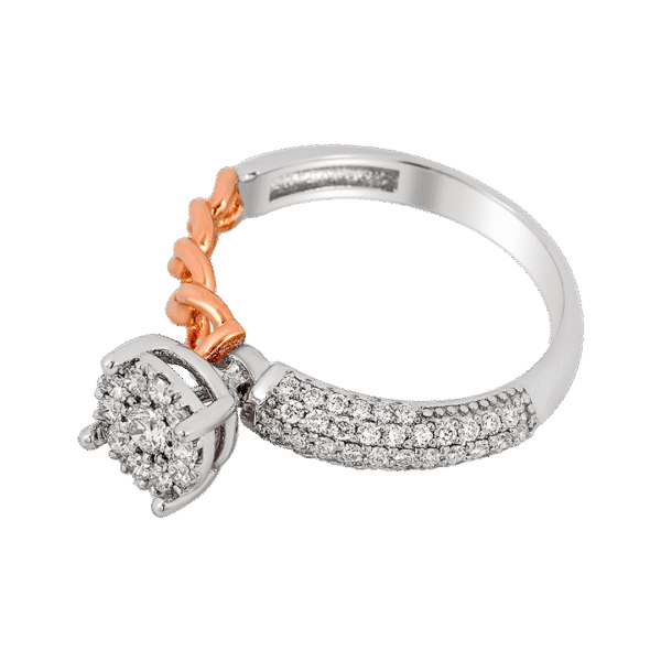 Graceful Dual-Tone Diamond Solitaire Ring - Image 2