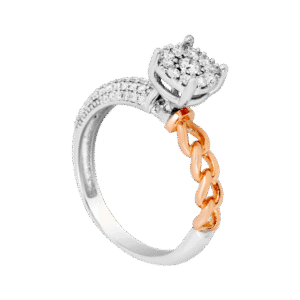 Graceful Dual-Tone Diamond Solitaire Ring