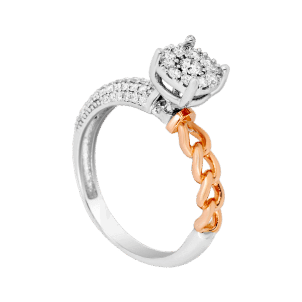 Graceful Dual-Tone Diamond Solitaire Ring