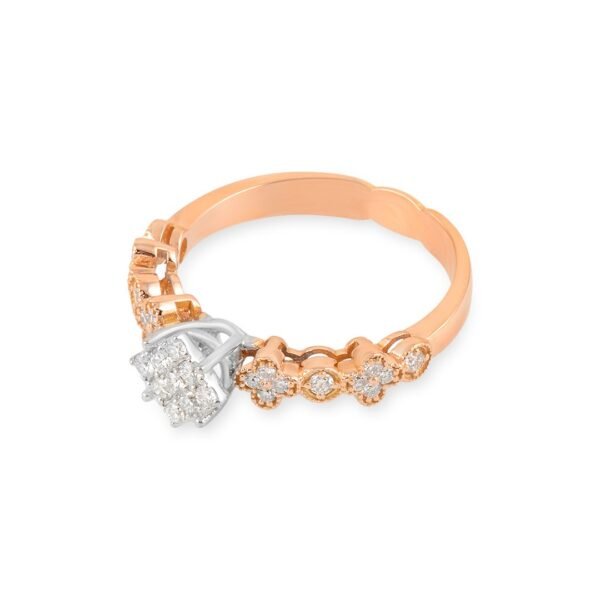 18k Rose and White Gold Diamond Ring - Image 3