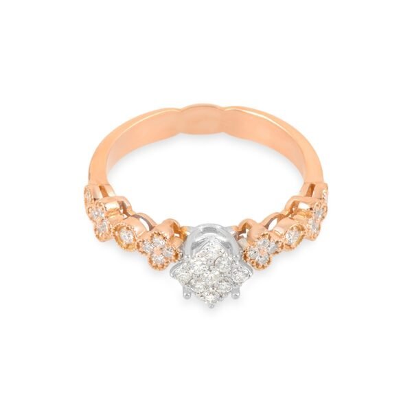 18k Rose and White Gold Diamond Ring - Image 2