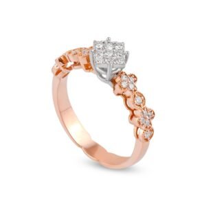 18k Rose and White Gold Diamond Ring
