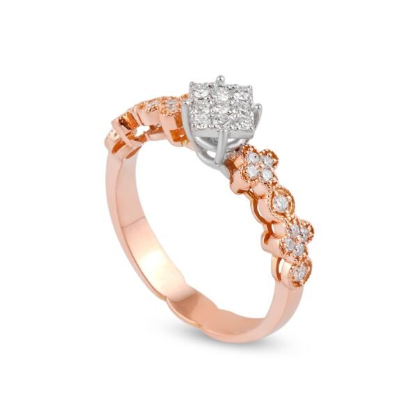 18k Rose and White Gold Diamond Ring