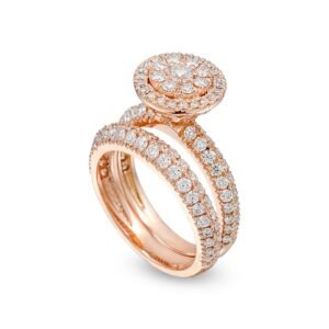 Rose Gold Diamond Set with Solitaire and Matching Band