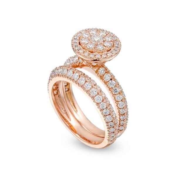 Rose Gold Diamond Set with Solitaire and Matching Band