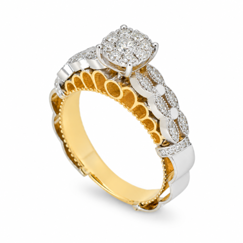 yellow and white gold diamond solitaire