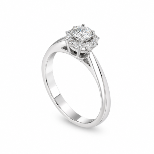 18k white gold solitaire ring