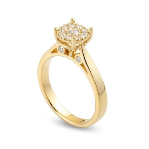 18K Yellow Gold Solitaire Ring