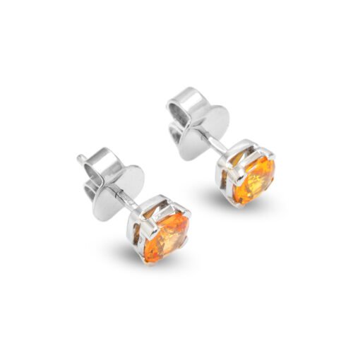 18K White Gold and Yellow Sapphire Studs