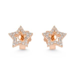 18K Gold and Diamond Round Brilliant Stud Earrings