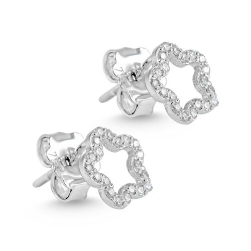Subtle Elegance 18k White Gold Diamond Stud Earrings