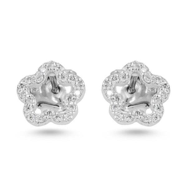 Subtle Elegance 18k White Gold Diamond Stud Earrings - Image 3