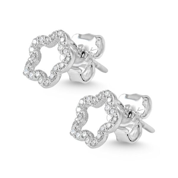 Subtle Elegance 18k White Gold Diamond Stud Earrings - Image 2